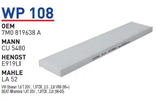Салонный фильтр WUNDER WP-108