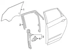 Стекло задней левой двери XT5 23121253 GM