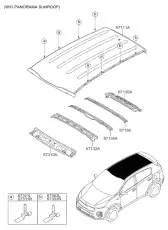 крыша панель крыши кузова 67111D9001 KIA
