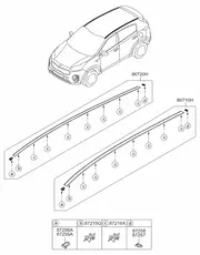 МОЛДИНГ КРЫШИ 87240D9000 HYUNDAI
