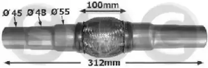 Гофра глушителя STC T402045 L= 312 мм, d= 50 мм