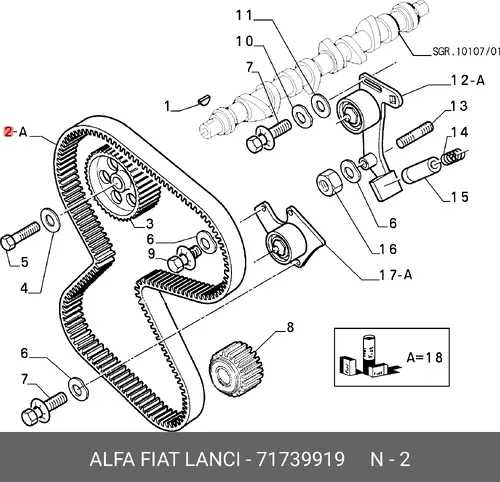 ремень ГРМ Peug 71739919 FIAT