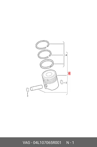 Kolben 04L107065R001 VAG