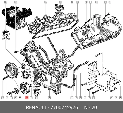 ролик обводной ГРМ Ren 7700742976 RENAULT