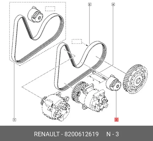 ролик натяжной ГРМ Daci 8200612619 RENAULT