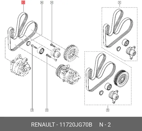 Renault ремень 11720JG70B