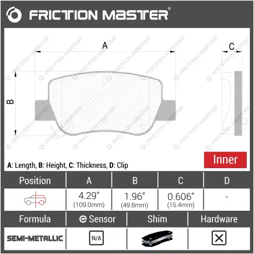 Тормозные колодки дисковые FRICTION MASTER MKD1945