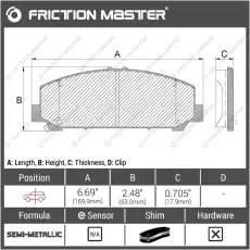 Тормозные колодки дисковые FRICTION MASTER MKD1509