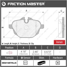 Тормозные колодки дисковые FRICTION MASTER MKD1473