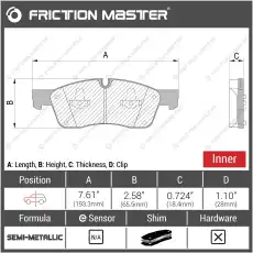 Тормозные колодки дисковые FRICTION MASTER MKD1455