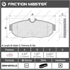 Тормозные колодки дисковые FRICTION MASTER MKD1082