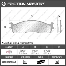 Тормозные колодки дисковые FRICTION MASTER MKD965