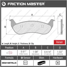 Тормозные колодки дисковые FRICTION MASTER MKD932