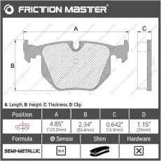 Тормозные колодки дисковые FRICTION MASTER MKD683