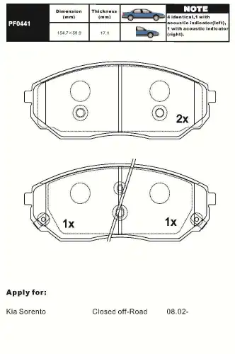 Тормозные колодки дисковые AIKO PF0441