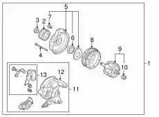 Статор генератора N3H118W45 MAZDA