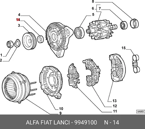 Шайба 9949100 ALFA ROMEO