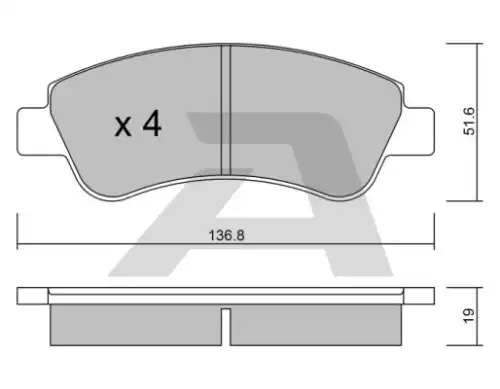 комплект колодок дисковых BPPE-1005 AISIN