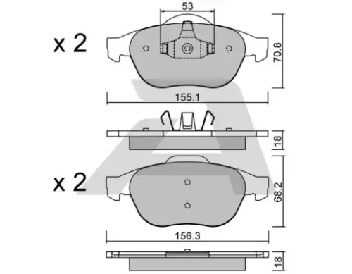 комплект колодок дисковых BPRE-1003 AISIN