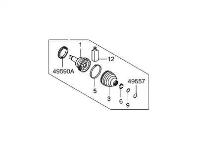 ШРУС ВАЛА КОЛЕСА 49580C5050 HYUNDAI