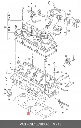 Прокладка ГБЦ VAG 03L103383BK