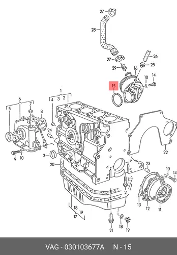 Кольцо уплотнительное автомобильное VAG 030 103 677 A