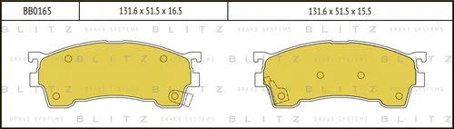 Тормозные колодки дисковые передняя ось BLITZ BB0165