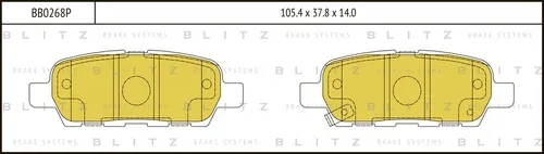 Тормозные колодки дисковые задняя ось BLITZ BB0268P