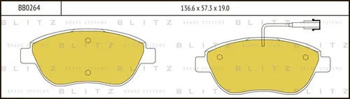 Тормозные колодки дисковые BLITZ BB0264