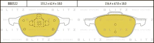 Тормозные колодки дисковые BLITZ BB0322