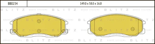 Тормозные колодки дисковые передняя ось BLITZ BB0234