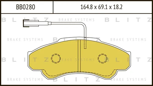 Тормозные колодки дисковые передняя ось BLITZ BB0280