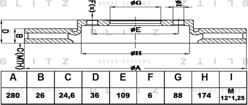 Тормозной диск BLITZ BS0121