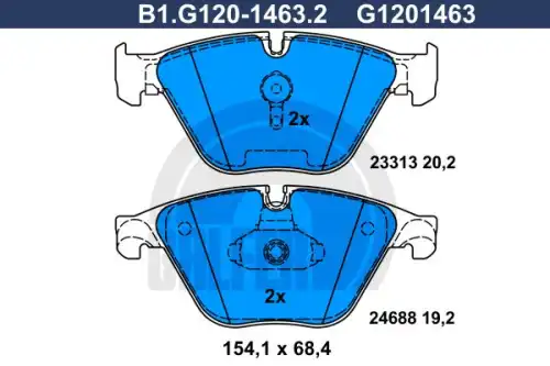 Тормозные колодки дисковые GALFER B1.G120-1463.2