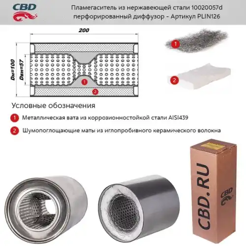 ПЛАМЕГАСИТЕЛЬ 10020057D ПЕРФОРИРОВАННЫЙ ДИФФУЗОР/ PLIN126/ CBD/ PLIN126