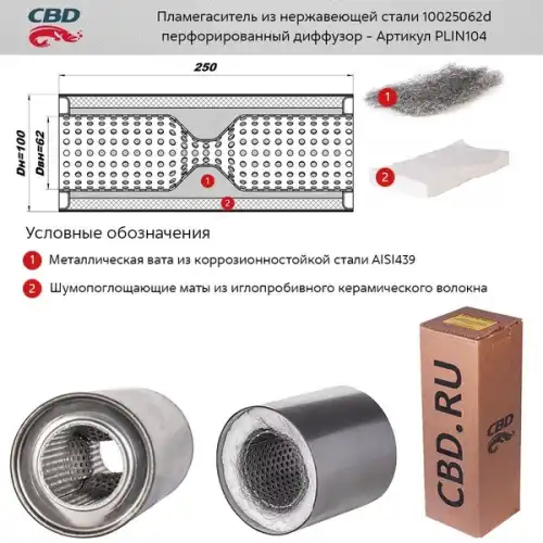 ПЛАМЕГАСИТЕЛЬ 10025062D ПЕРФОРИРОВАННЫЙ ДИФФУЗОР/ PLIN104/ CBD/ PLIN104