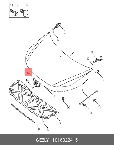  ЗАМОК КАПОТА GL GC6 1018022415 GEELY