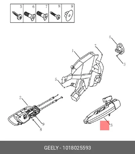 Ручка двери GEELY 1018025593