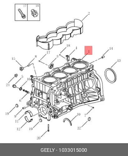 БЛОК ЦИЛИНДРОВ 1033015000 GEELY