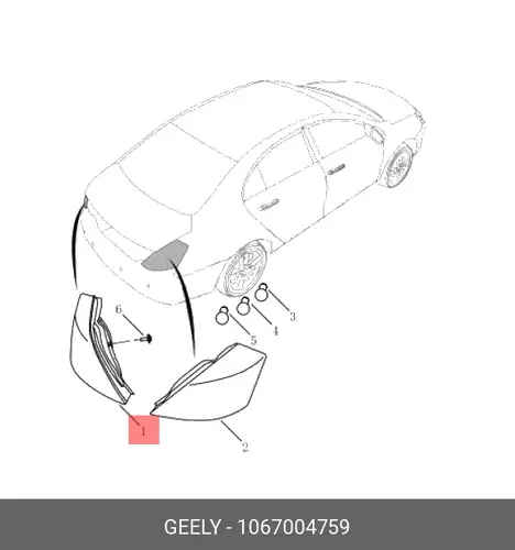 Фонарь задний GEELY 1067004759