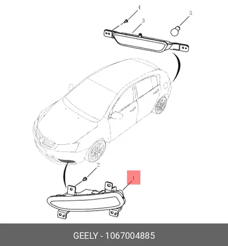 Фара противотуманная GEELY 1067004885