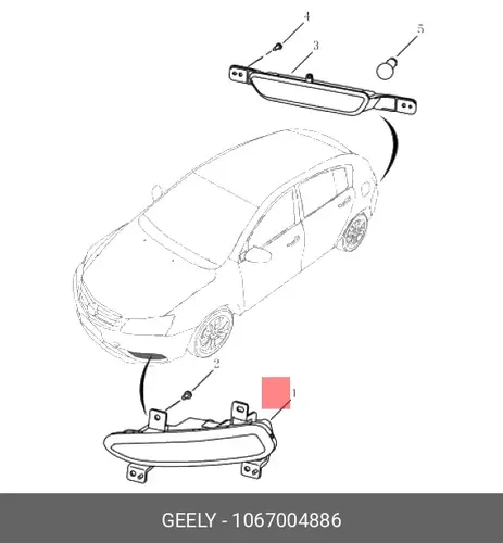 Фара противотуманная GEELY 1067004886