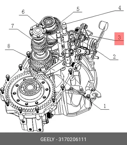 Вилка КПП GEELY 3170206111