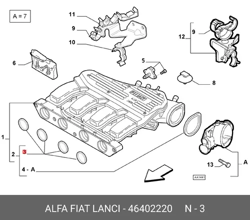 Прокладка коллектора LANCIA 46402220