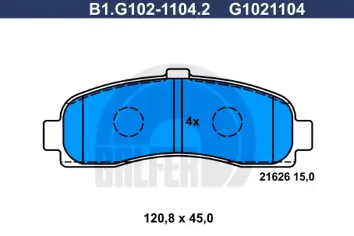 Колодки торм.пер. B1.G102-1104.2 GALFER