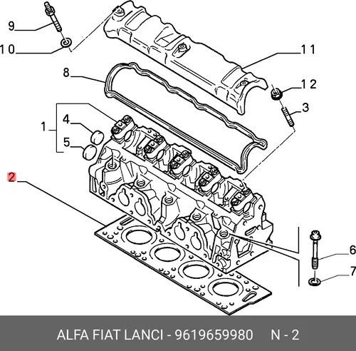 Прокладка ГБЦ LANCIA 9619659980