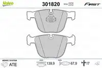 Тормозные колодки дисковые задняя ось VALEO 301820