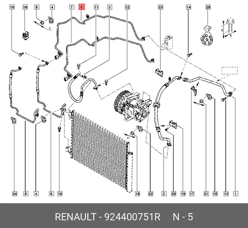 трубка кондиционера !\ Renault 924400751R