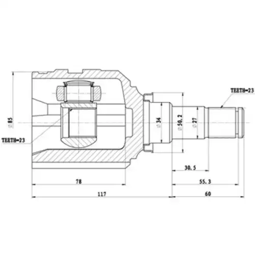 ШРУС ВНУТРЕННИЙ Z87500R ZIKMAR