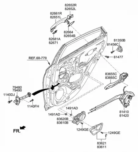Ручка двери HYUNDAI / KIA 83655H5000